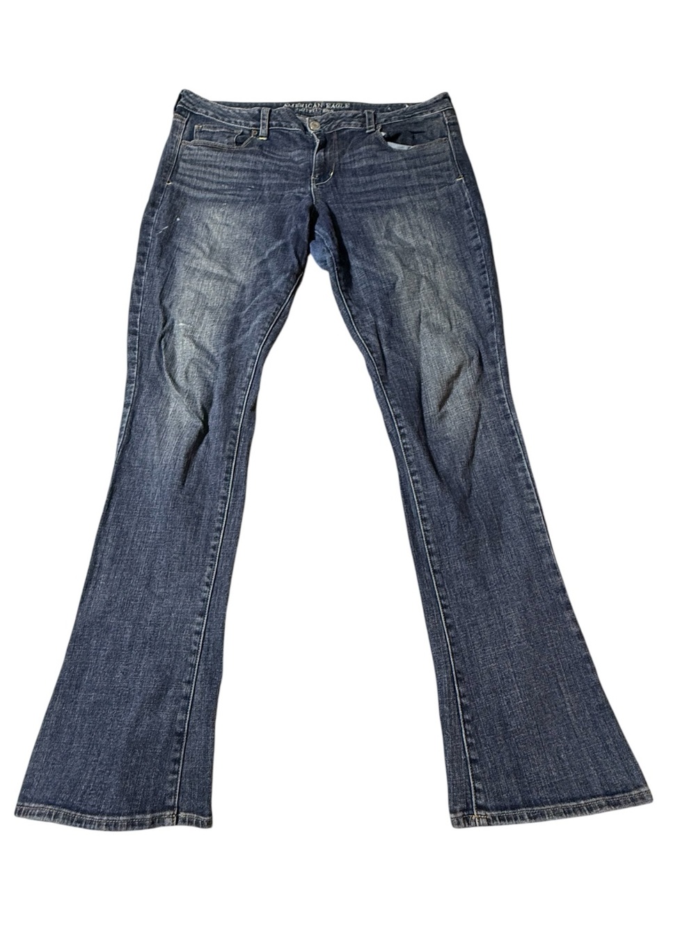 American Eagle Size 16 Low Rise Bootcut Flare Jeans Medium Wash Denim Y2K